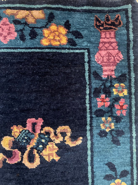 Pair Handmade Art Deco Chinoiserie Rugs: C1920s China