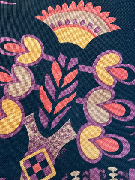 Limited Edition Printed Tapestry Wallhanging Fête by Agnès Courat: mid C20th, France