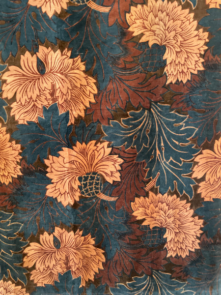 "Chrysanthemum" Velvet designed by Arts and Crafts textile artist Lindsay Butterfield: ca 1890s, Britain
