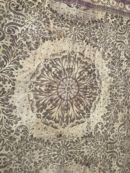 Antique English Arts and Crafts Block Printed Panel: C1910/20 Britain