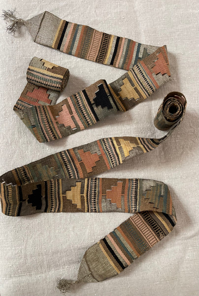 Antique Handwoven Andean Sash Ethnographic Traditional Costume: C19th Peru