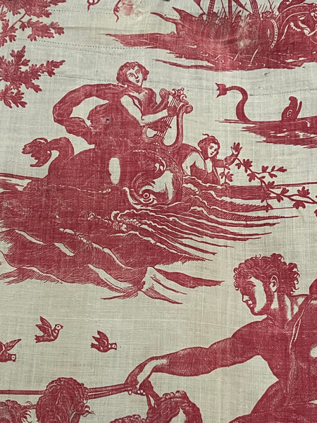 Large Panel Antique Toile de Nantes Chariot of Dawn: C18th Nantes, France