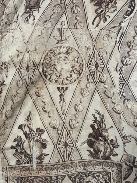 Toile de Jouy panel with cupids and Goddesses: C1800 France