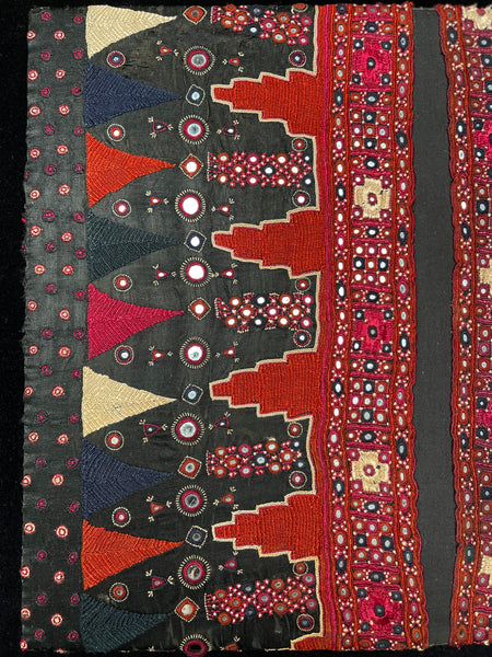 Fine Antique Silk Embroideries Shisha Mirrors: C19th Gujarat, India