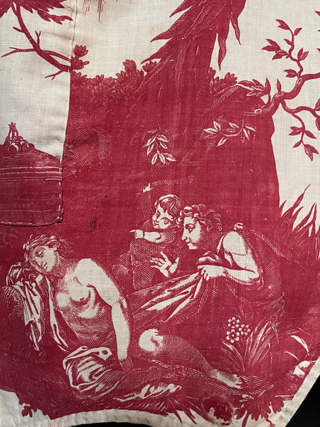 Antique Toile de Nantes ‘Chariot of Dawn’ Pelmet: C18th France