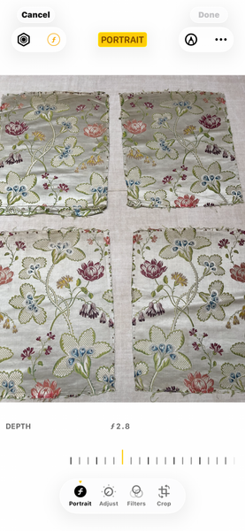 Antique Eighteenth Century Rococo Silk Brocade Panels: C18th Lyon, France