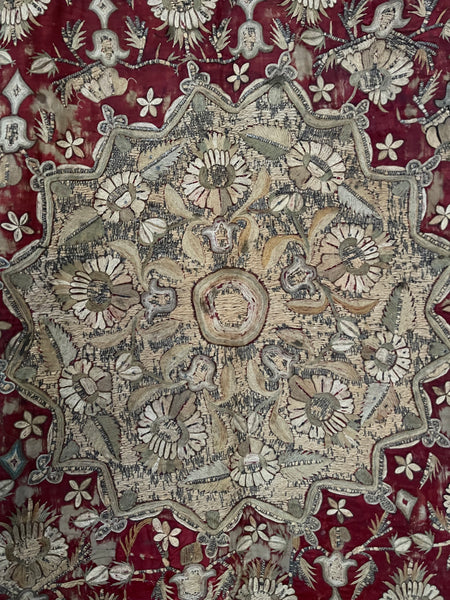 Antique Ottoman Embroidered Ceremonial Cover Boçha: C18th Turkey