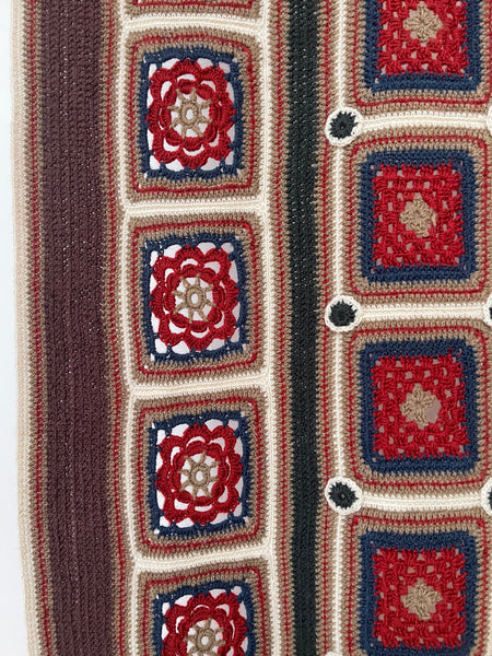 Handmade Crochet Patchwork Throw Blanket: C1960 Britain