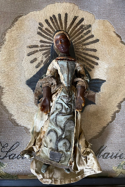 Rare Antique Wax Costume Figurine by Frères Guillot: C18th Nancy, France