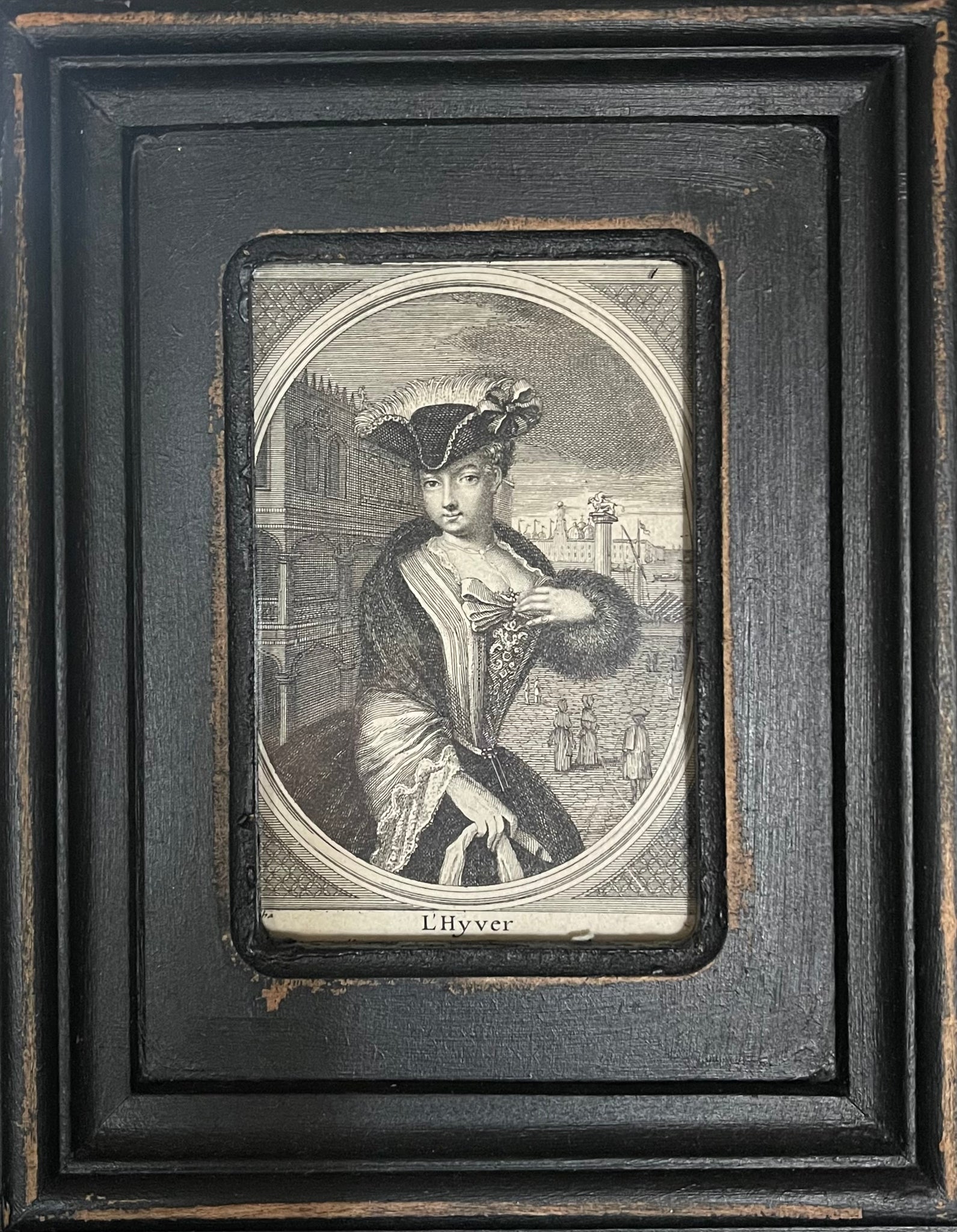 Antique Copperplate Engraving  Venice Grand Tour L’Hyver: C18th France