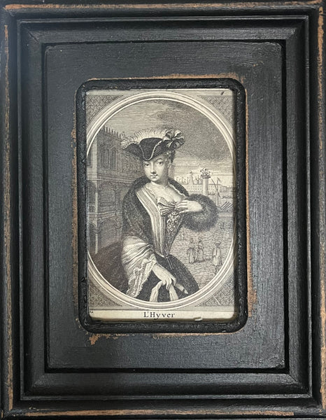Antique Copperplate Engraving  Venice Grand Tour L’Hyver: C18th France