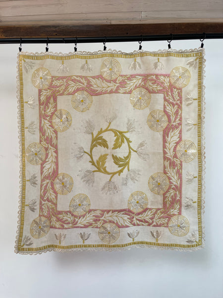 Antique Arts and Crafts Glasgow School Embroidered Panel: C1910 Britain