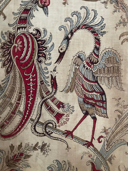 Antique Indienne Pelmet with Extraordinary Exotic Birds and Serpents : French C19th. 200 x 173cm