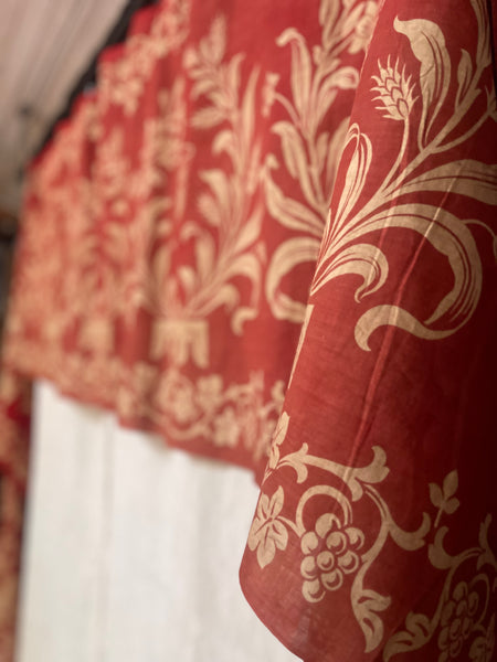 Arts & Crafts Printed Cotton Wall Hanging Banner Pelmet Gothic Ecclesiastical: C1900 Britain