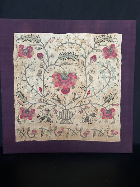 Traditional Ottoman Silk and metal thread embroidery: C19th Turkey