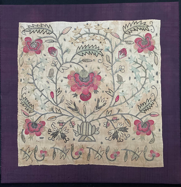 Traditional Ottoman Silk and metal thread embroidery: C19th Turkey