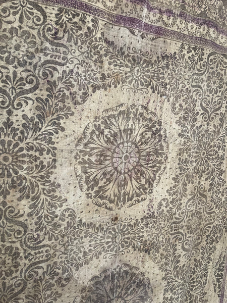 Antique English Arts and Crafts Block Printed Panel: C1910/20 Britain
