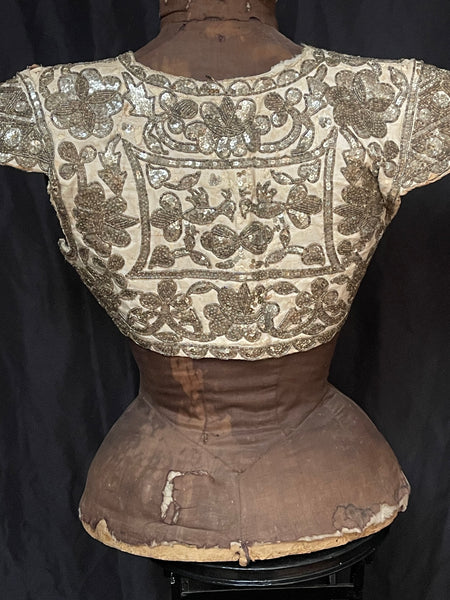 Antique Traditional Beaded and Sequinned Womans Bodice: C19th Tunisia