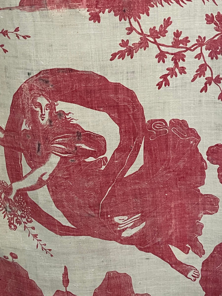 Large Panel Antique Toile de Nantes Chariot of Dawn: C18th Nantes, France