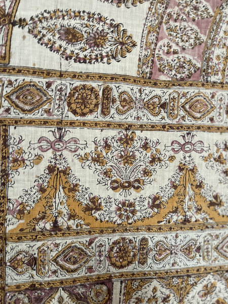 Antique Hand Block Printed Kalamkari Wallhanging: C19th India