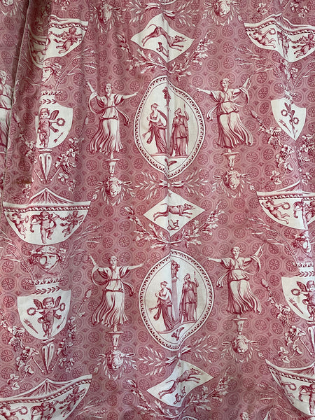 Antique Neo Classical Toile de Jouy Curtains Mulhouse ‘Pallas and Venus’: C19th France
