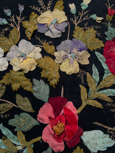 Traditional Folk Art Appliqué and Embroidered Wallhanging: C19th Muhu Island Estonia