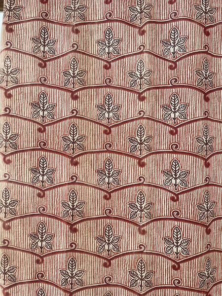 Pair Antique Arts and Crafts Handmade Block Printed Curtains: First Quarter 20th Century