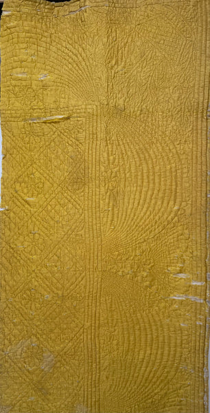 Handmade Antique Silk Boutis Quilt Border: C18th,Provence, France
