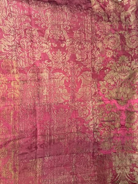 Italianate Silk Brocade Bedcover or Wallhanging: C17th Italy