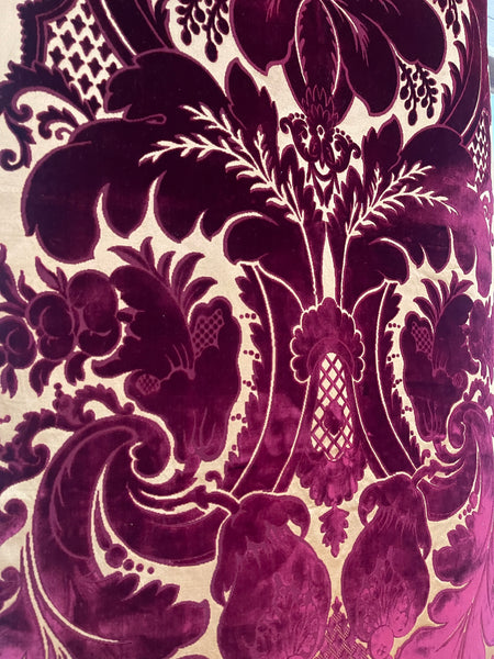 Rare Antique Cut Silk Velvet Panel Handmade Venetian Ciséle: 17th Century, Venice, Italy