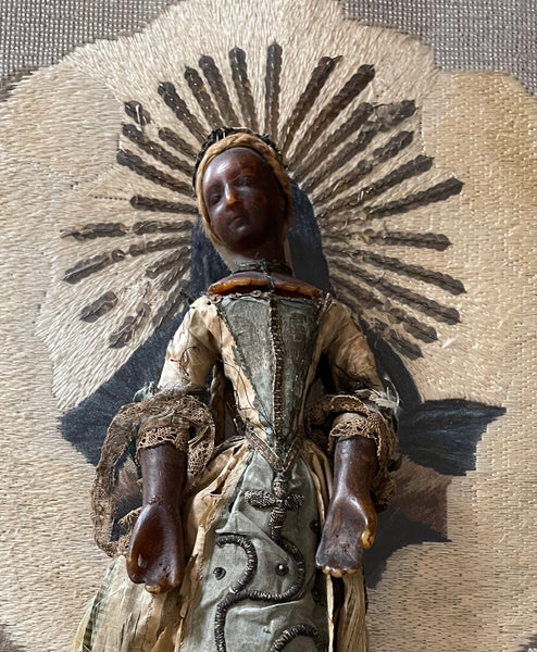 Rare Antique Wax Costume Figurine by Frères Guillot: C18th Nancy, France