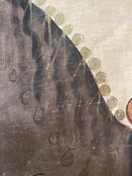 Antique Handpainted Wallhanging Pashawai Decorative Horse: late C19th early C20th