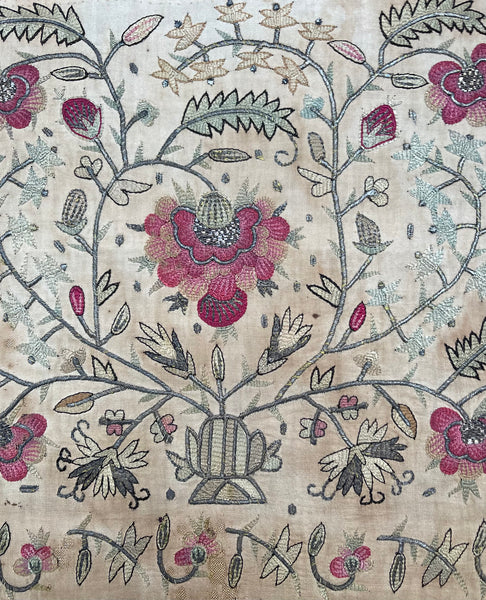 Traditional Ottoman Silk and metal thread embroidery: C19th Turkey