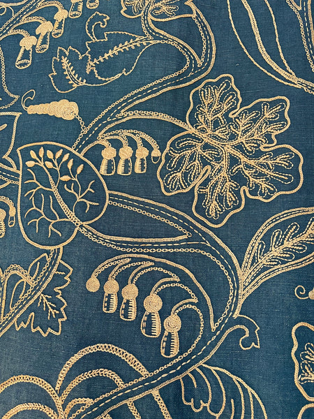 Antique Arts and Crafts Silk Embroidered Bedcover, Curtain,Wallhanging Museum Worthy: C1900 England