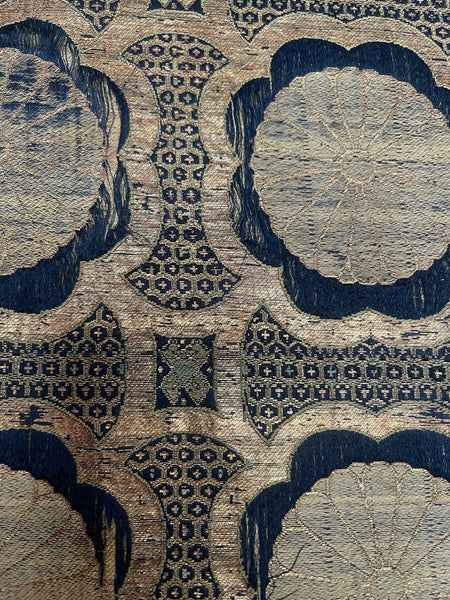 Rare Fine Antique Japanese (Kinran) Silk and Gilt Thread Brocade: C18th Edo period, Japan