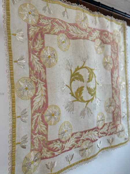 Antique Arts and Crafts Glasgow School Embroidered Panel: C1910 Britain