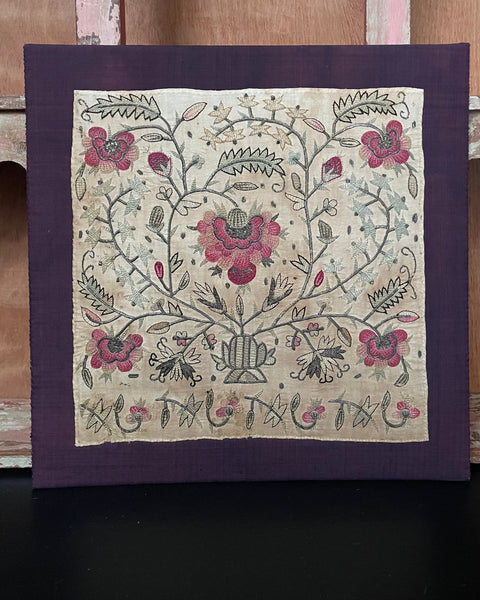 Traditional Ottoman Silk and metal thread embroidery: C19th Turkey