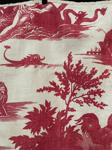 Antique Toile de Nantes ‘Chariot of Dawn’ Pelmet: C18th France