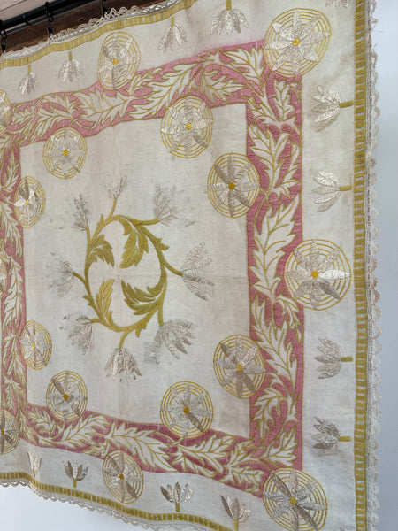 Antique Arts and Crafts Glasgow School Embroidered Panel: C1910 Britain