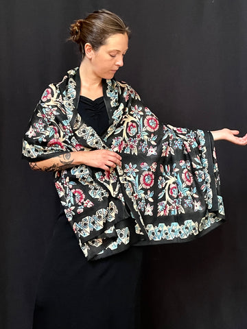 Traditional Block Print Shawl or Boçha Cover: C1900 Kandilli,  Istanbul, Turkey