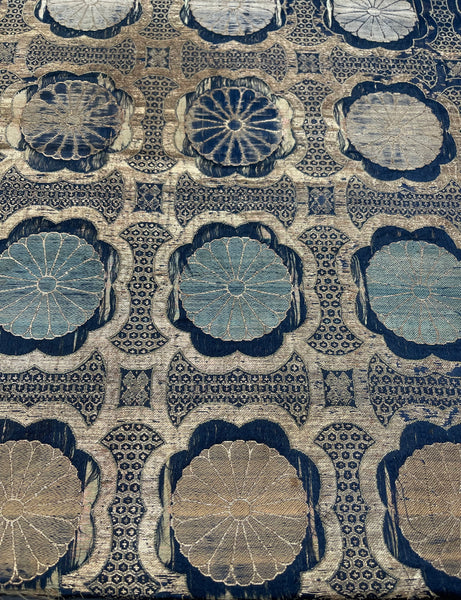 Rare Fine Antique Japanese (Kinran) Silk and Gilt Thread Brocade: C18th Edo period, Japan