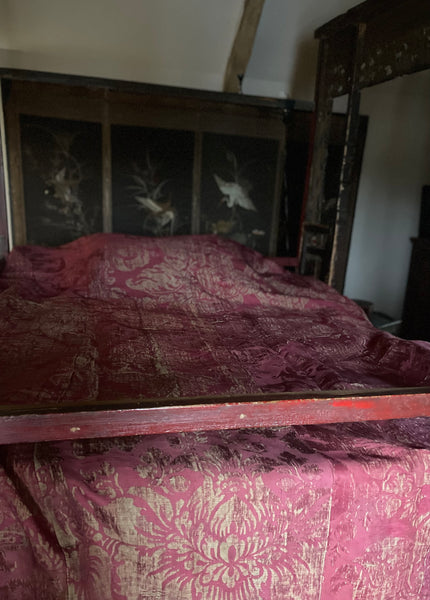 Italianate Silk Brocade Bedcover or Wallhanging: C17th Italy