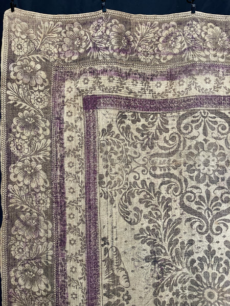 Antique English Arts and Crafts Block Printed Panel: C1910/20 Britain