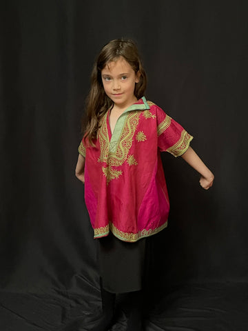 Child’s Traditional Silk Embroidered Tunic: Sind, Pakistan C19th