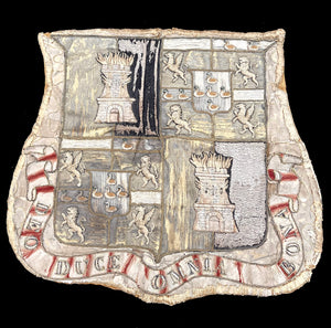 Antique Embroidered Armorial Coat of Arms: C17th Europe