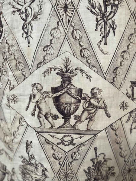 Toile de Jouy panel with cupids and Goddesses: C1800 France