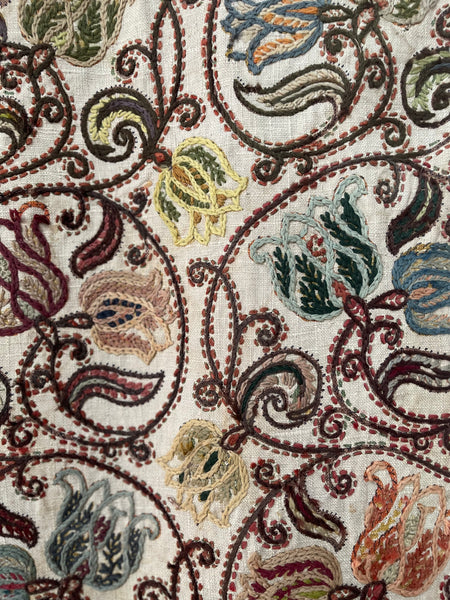 Antique Arts and Crafts Crewelwork Embroidery Jacobean Revival: C20th Europe