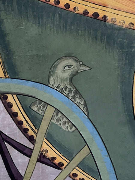 Hand Painted Silk Wallhanging Napoleon in Horse Drawn Carriage, C19th China, for export