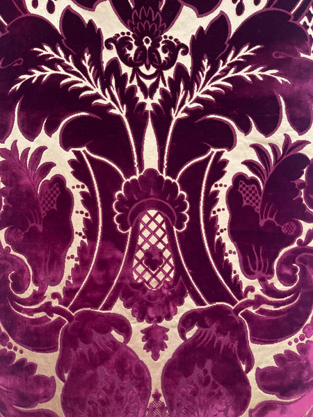 Rare Antique Cut Silk Velvet Panel Handmade Venetian Ciséle: 17th Century, Venice, Italy