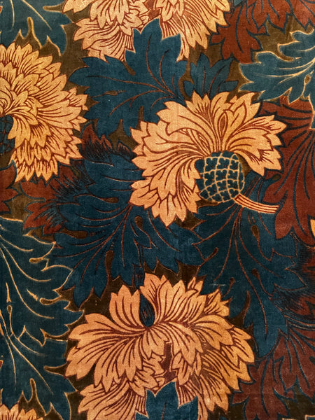 "Chrysanthemum" Velvet designed by Arts and Crafts textile artist Lindsay Butterfield: ca 1890s, Britain
